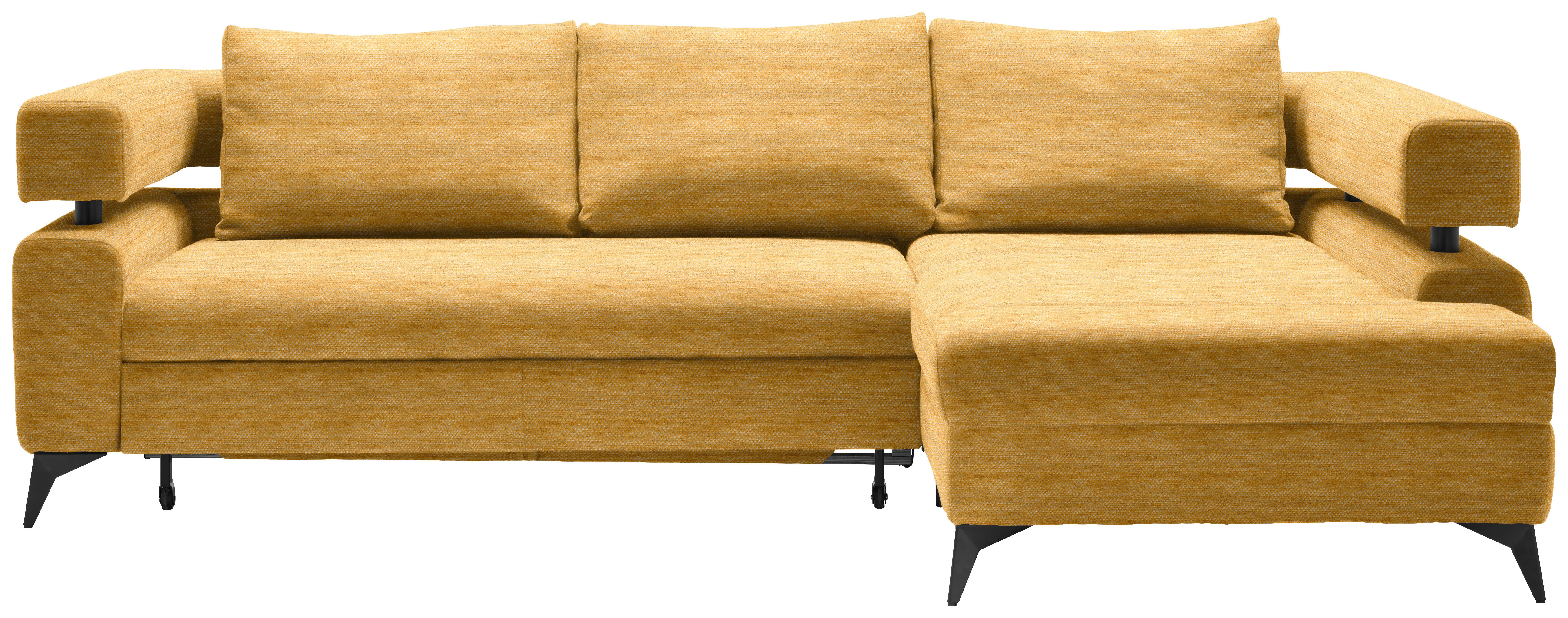 Kutna Garnitura Rosalie - curry žuta/crna, Konvencionalno, tekstil/metal (265/75-89/184cm) - Modern Living