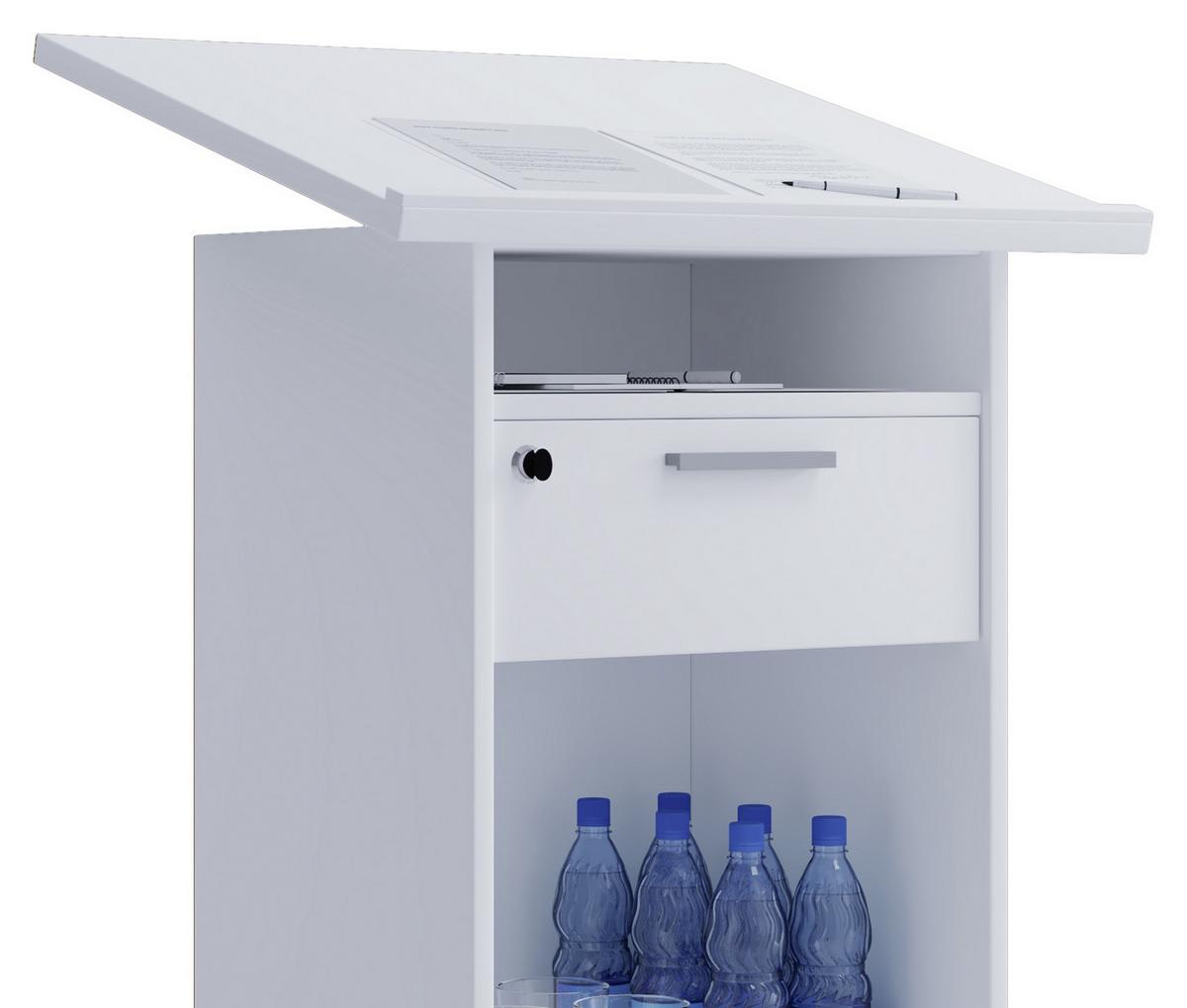Stoječi Pult Meeta, Bela - bela, Basics, leseni material (60/50/120cm) - MID.YOU