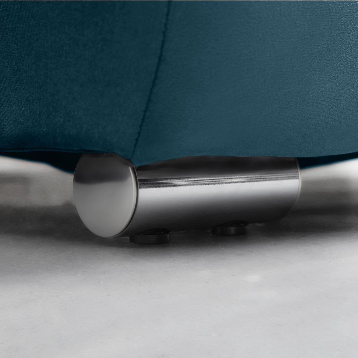 Wohnlandschaft Enrico Petrol - Chromfarben/Petrol, KONVENTIONELL, Kunststoff/Textil (303/88/185cm) - Mömax