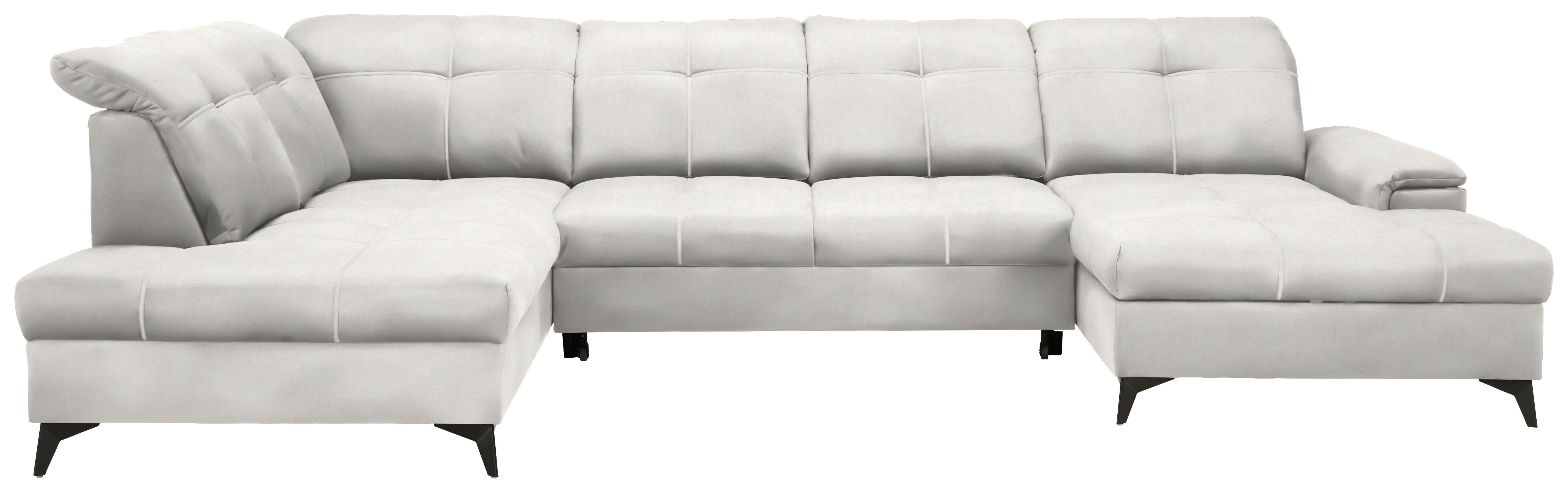 Wohnlandschaft Sierra Beige - Beige/Schwarz, MODERN, Textil/Metall (230/364/181cm) - Mömax