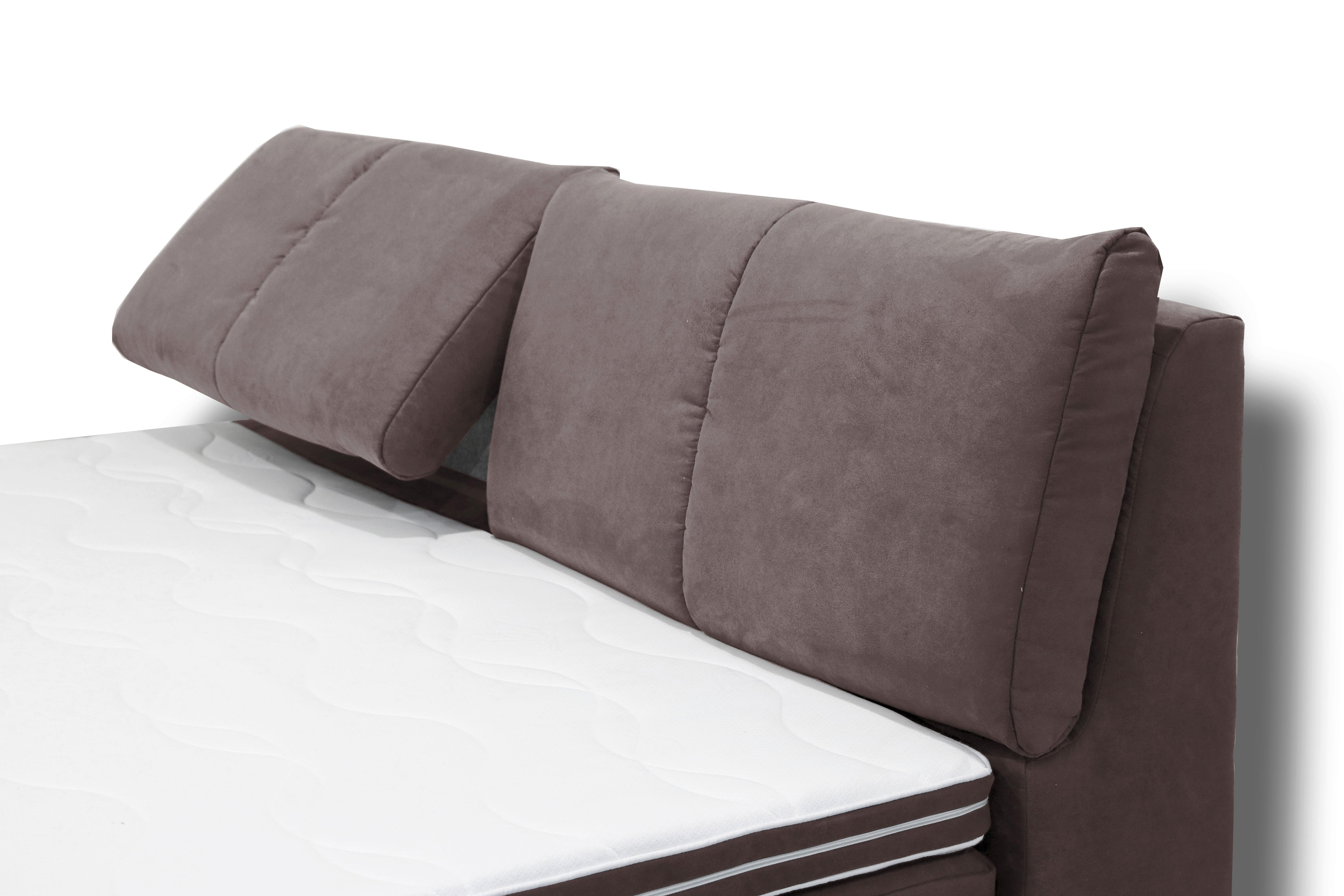 Boxspringbett Tabea Braun ca. 180x200cm - Alufarben/Braun, KONVENTIONELL, Karton/Naturmaterialien (180/200cm) - Mömax