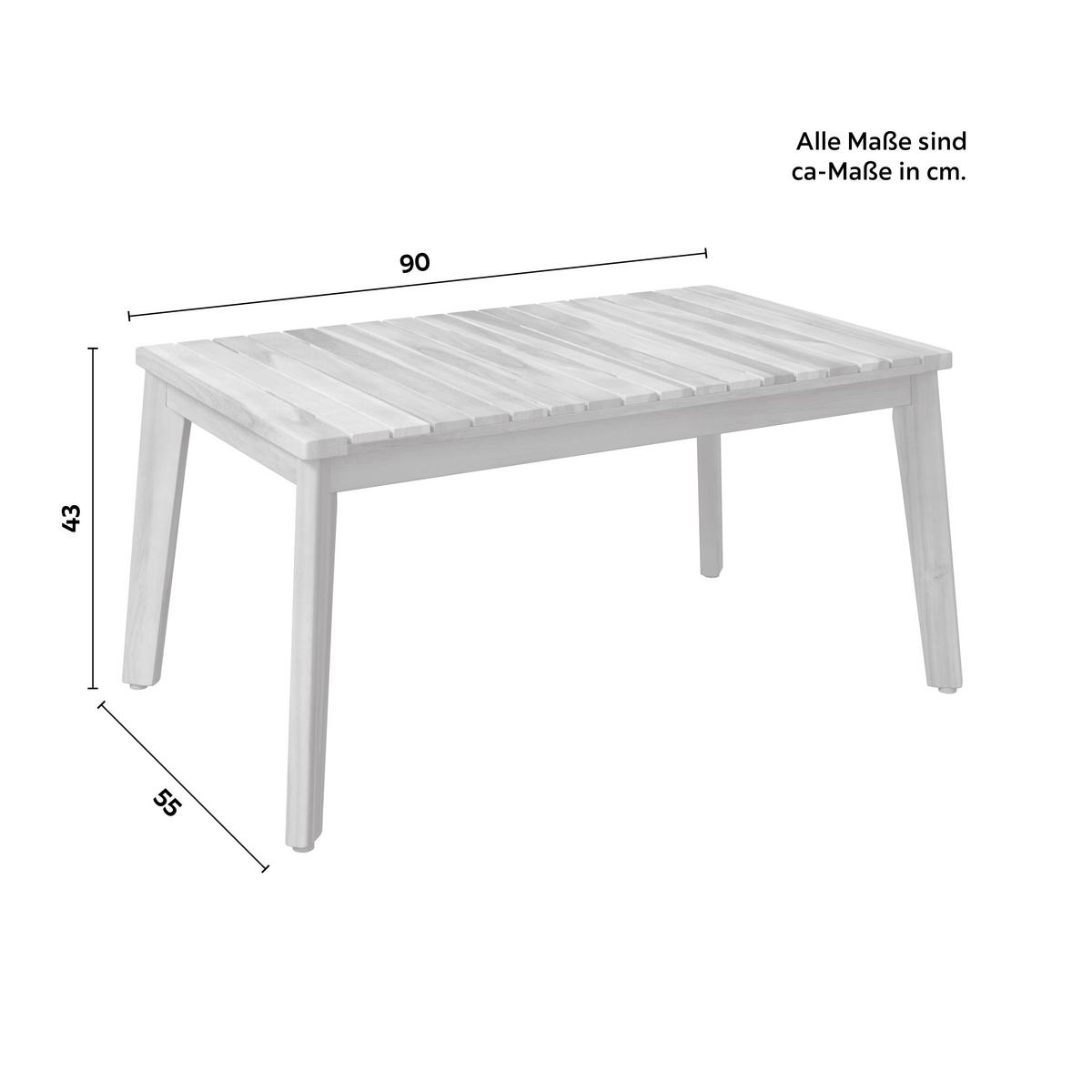 Gartenset Michi 2 Grau/Akaziefarben, 4-teilig - Grau/Akaziefarben, MODERN, Holz/Metall (76/162,5/75cm) - Mömax