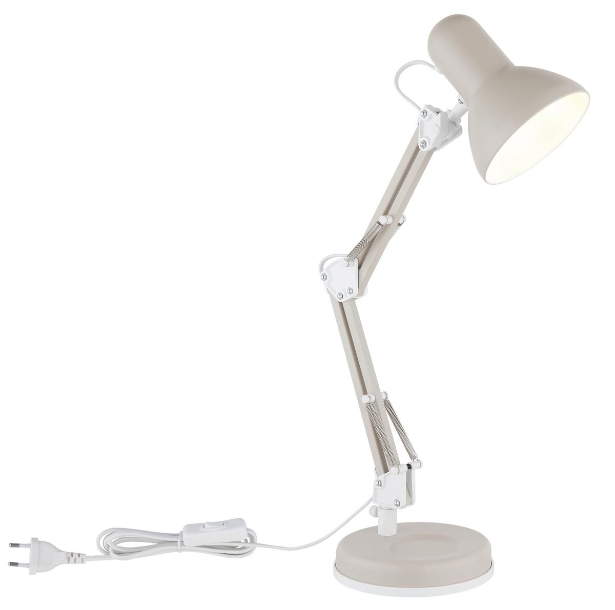 Stona Lampa Famous - bela/boja peska, Dizajnerski, metal/plastika (40/15/59cm)