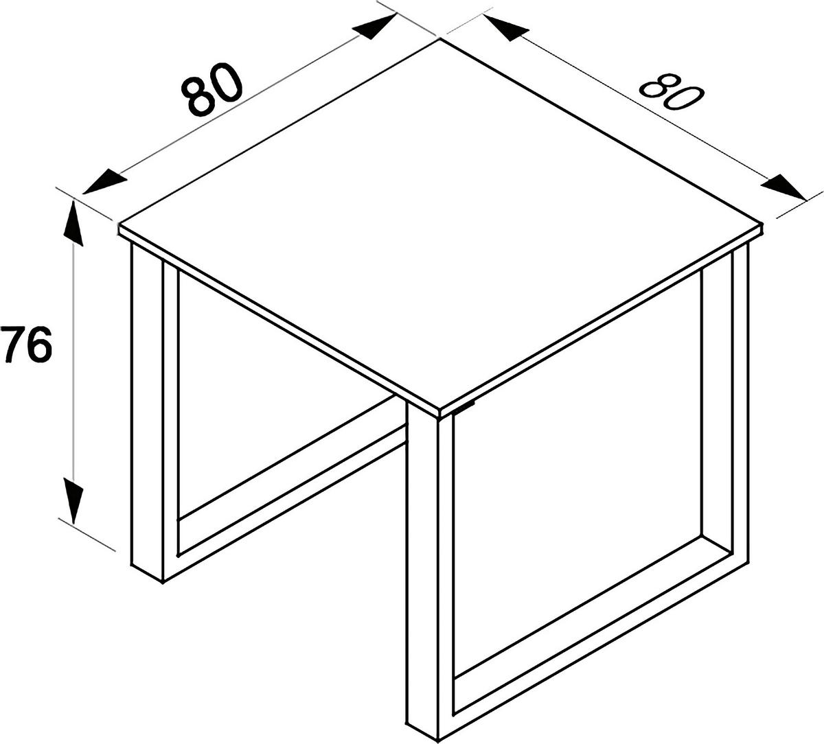 Jedilna Miza Xona, Antracit, Črna, 80x80cm - srebrne barve/črna, Design, kovina/leseni material (80/80/76cm) - MID.YOU
