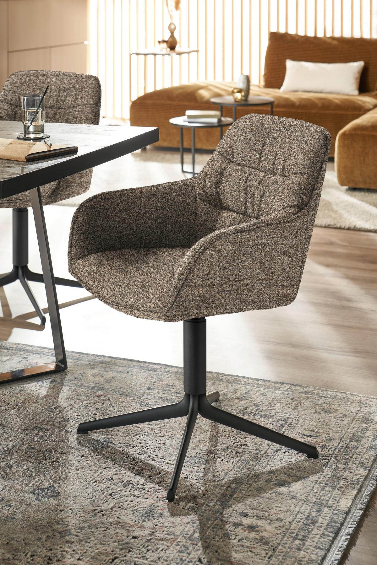 KRZESŁO Z PODŁOKIETNIKAMI TOM -EXKLUSIV- -MR- - taupe, Design, metal/tkanina (62/87/61cm) - Musterring