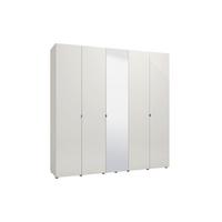 Ruhásszekrény Tükörrel Lucca - kasmírszínű/fehér, Basics, faalapú anyag/Üveg (224/226,5/56,5cm)