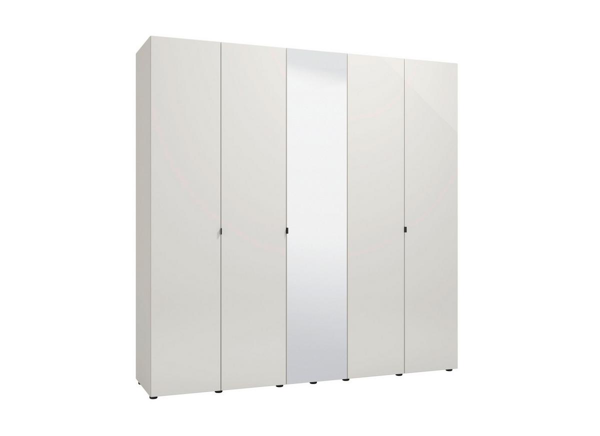 Ruhásszekrény Tükörrel Lucca - kasmírszínű/fehér, Basics, faalapú anyag/Üveg (224/226,5/56,5cm)