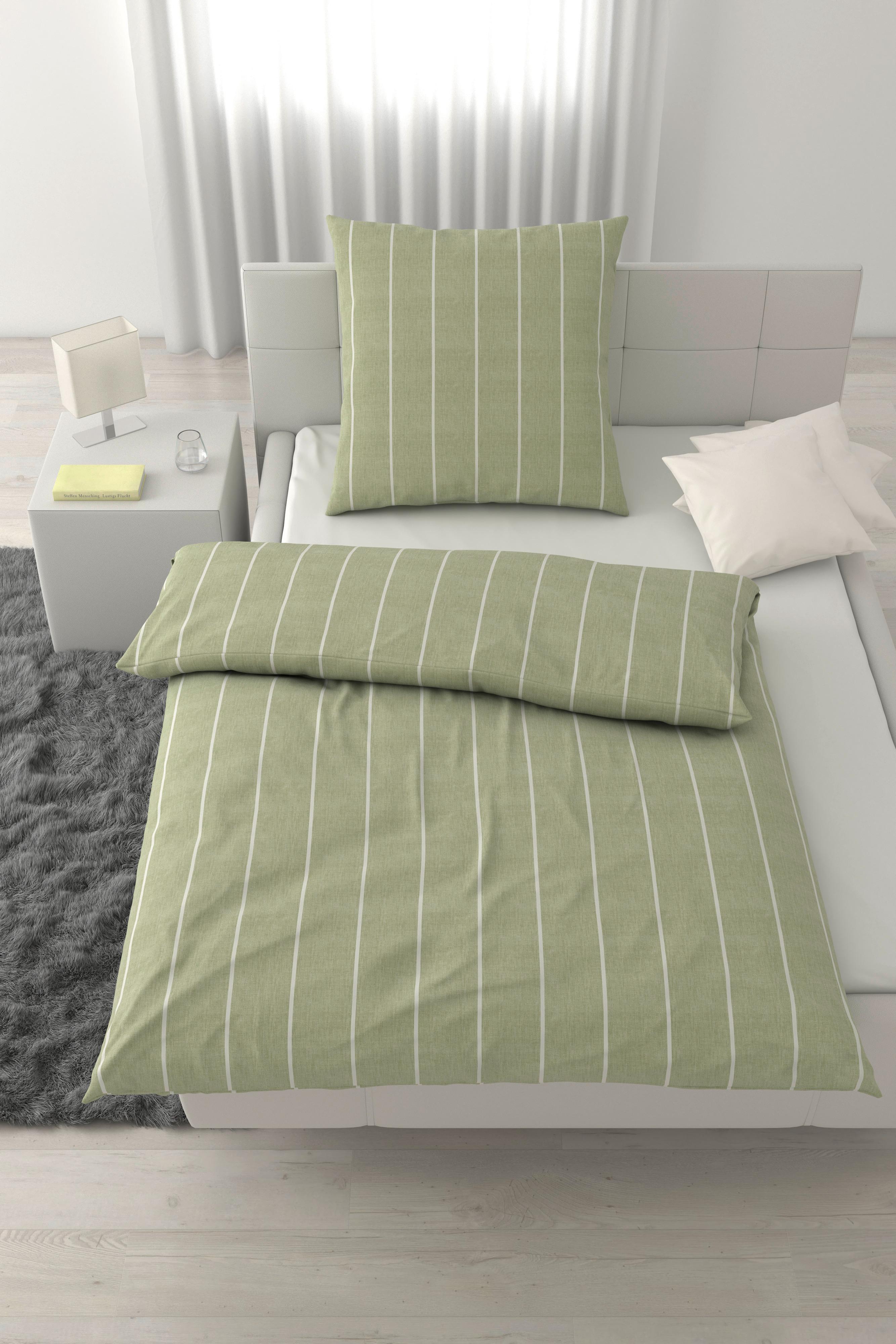 Bettwäsche Tyline XL Salbeigrün ca. 220x155cm - Salbeigrün, MODERN, Textil (155/220cm) - Mömax