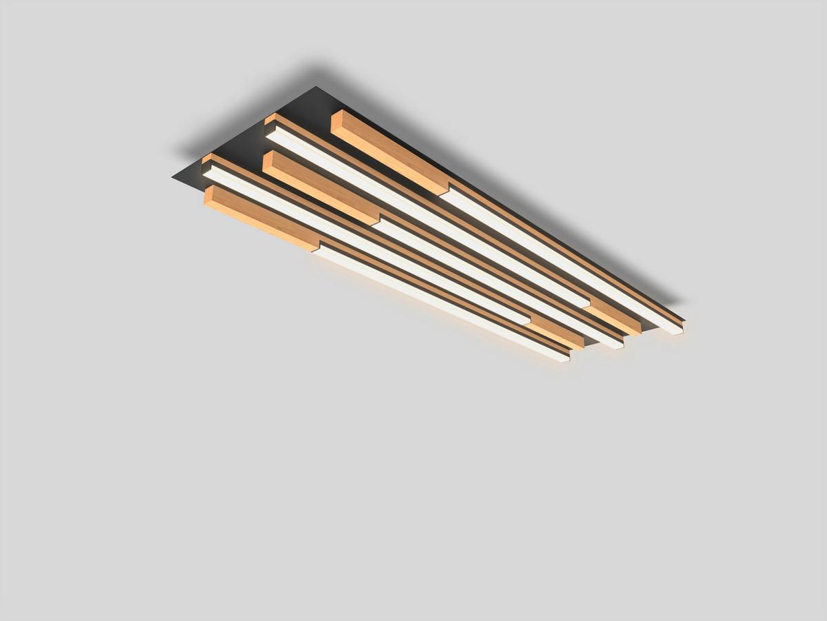 LAMPA SUFITOWA LED 9031-506L - czarny, Natur, tworzywo sztuczne/metal (28,5/95/6,7cm) - Wofi