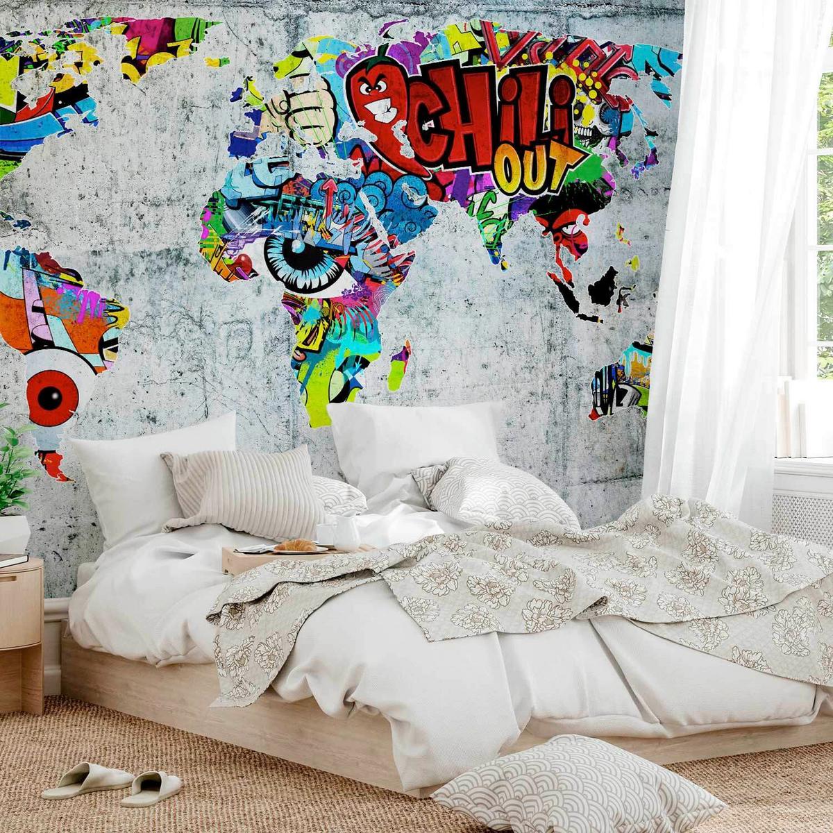 Fototapeta World Map, 150x105cm - večbarvno, Trendi, tekstil (150/105cm) - artgeist