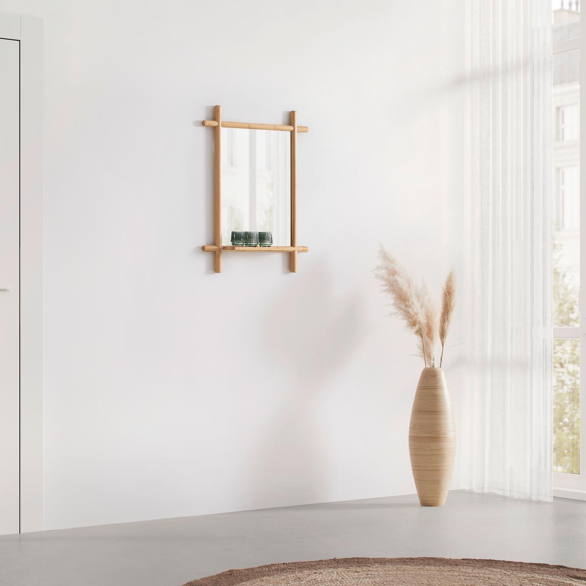 Ogledalo Bonnie - prirodne boje, Moderno, staklo/drvni materijal (55/74/12cm) - Best Price