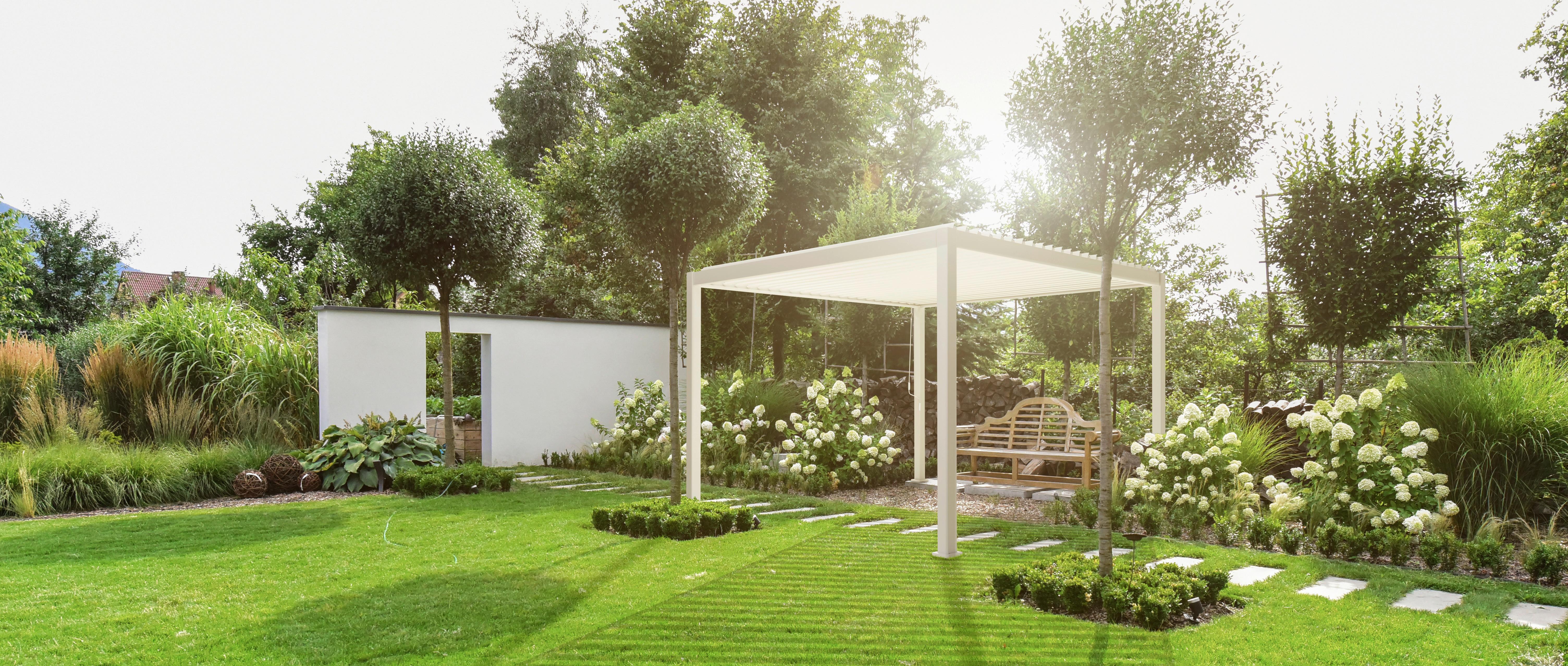 Pavillon Mirador ca. 400x250 cm Weiß - Weiß, MODERN (400/250/300cm) - Gardenson
