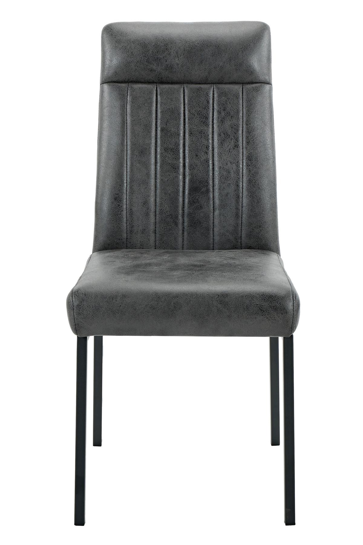 STUHL-SET CATANIA II S 4ER-SET - Anthrazit/Schwarz, MODERN, Textil/Metall (44/96/62cm) - MID.YOU