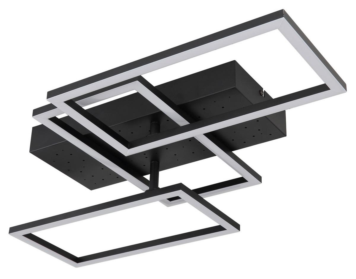 Stropna Led-svetilka Terrxa, S Sijalko - črna/opal, Design, kovina/umetna masa (59/40,5/9,7cm) - Globo