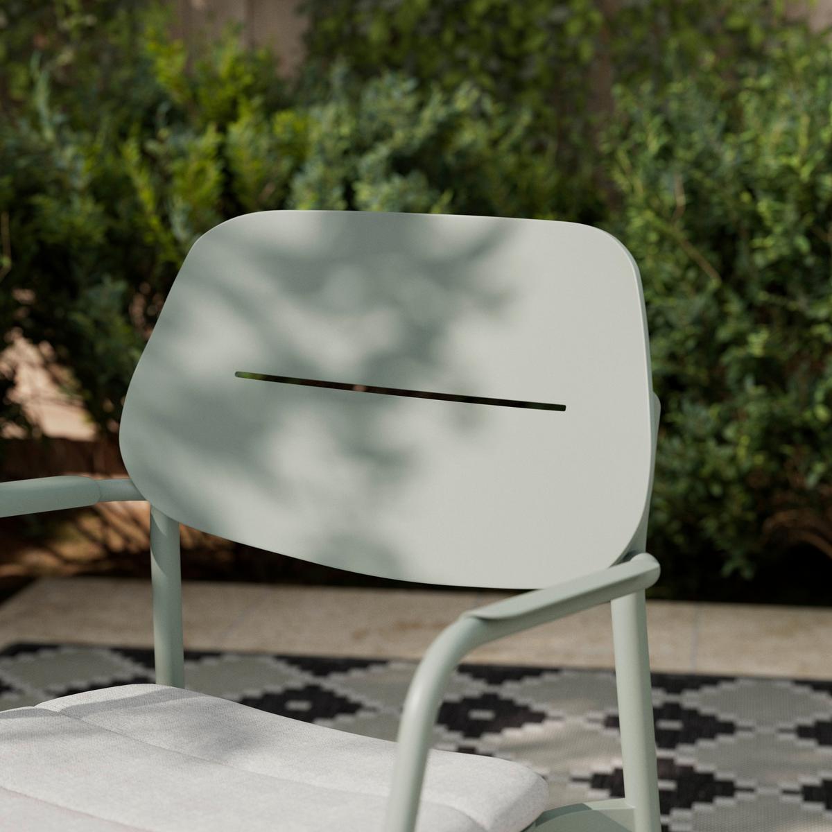 Gartenstuhl Verde Hellgrün/Salbeigrün Aluminium - Salbeigrün/Hellgrau, MODERN, Textil/Metall (57/85/57cm) - Mömax