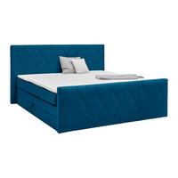Boxspringbett Josie B Petrol ca. 180x200cm - Petrol/Schwarz, KONVENTIONELL, Holz/Holzwerkstoff (180/200cm) - Mömax