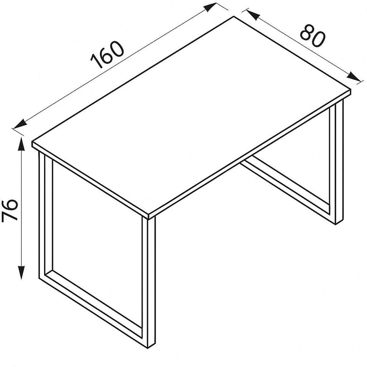 SCHREIBTISCH LONA - Anthrazit/Silberfarben, Design, Holzwerkstoff/Metall (160/80/76cm) - MID.YOU