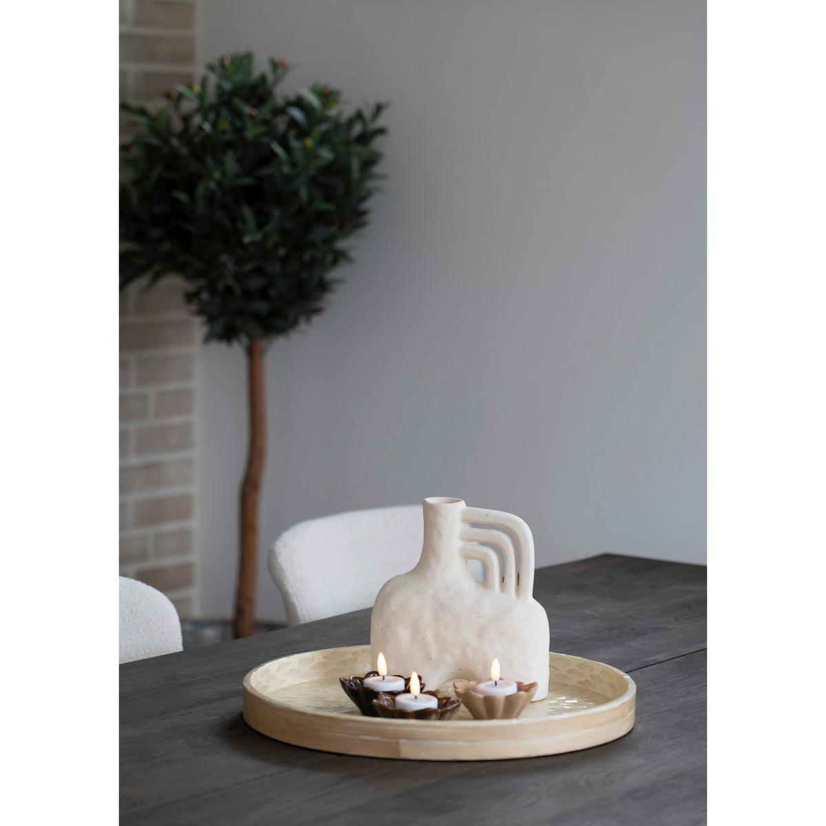 Serviertablett Tray Beige - Beige, Design, Holz/Keramik (40/3.5/40cm)