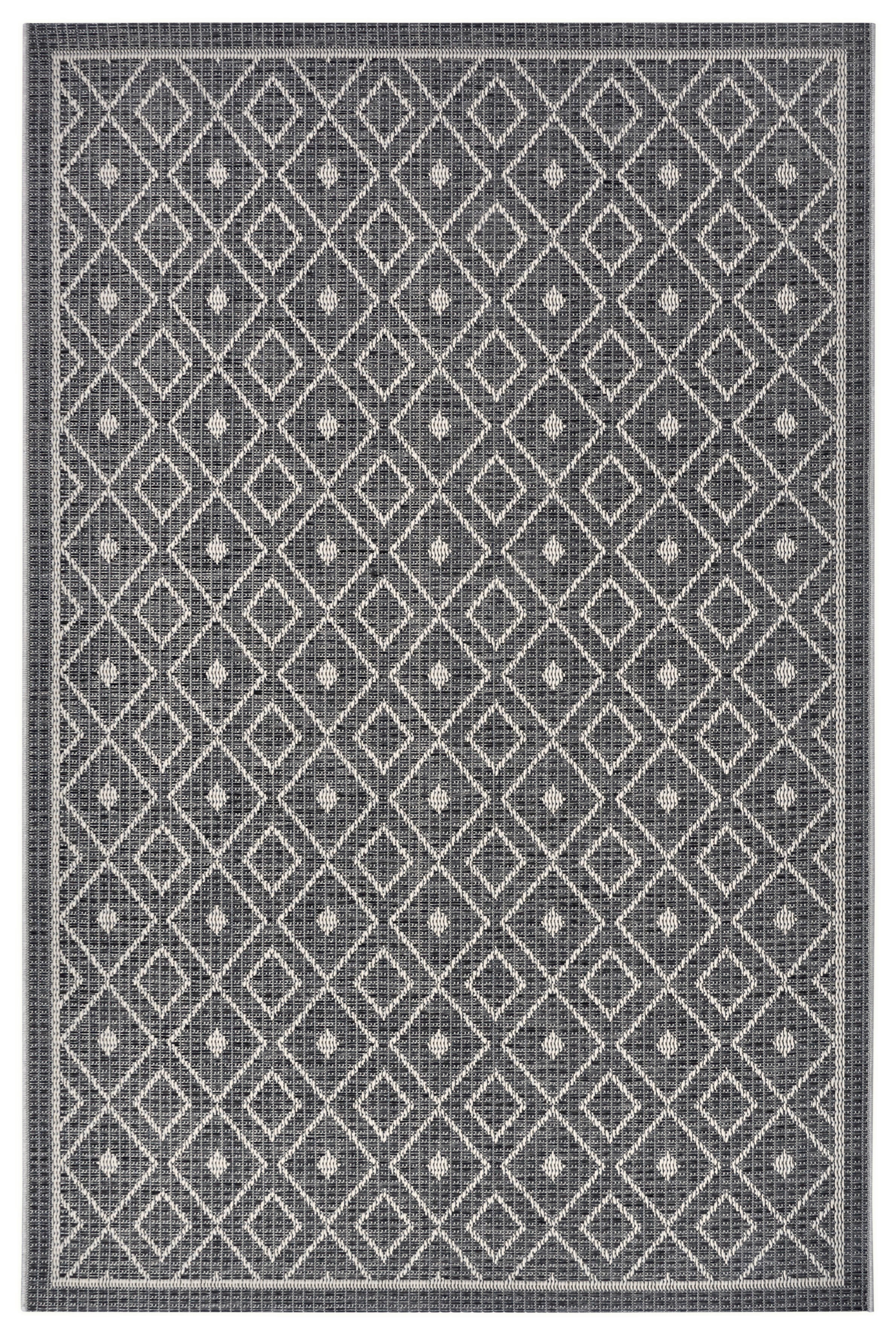 Outdoorteppich Lahal Grau/Beige ca. 76x150cm - Beige/Grau, Design, Kunststoff (76/150cm)