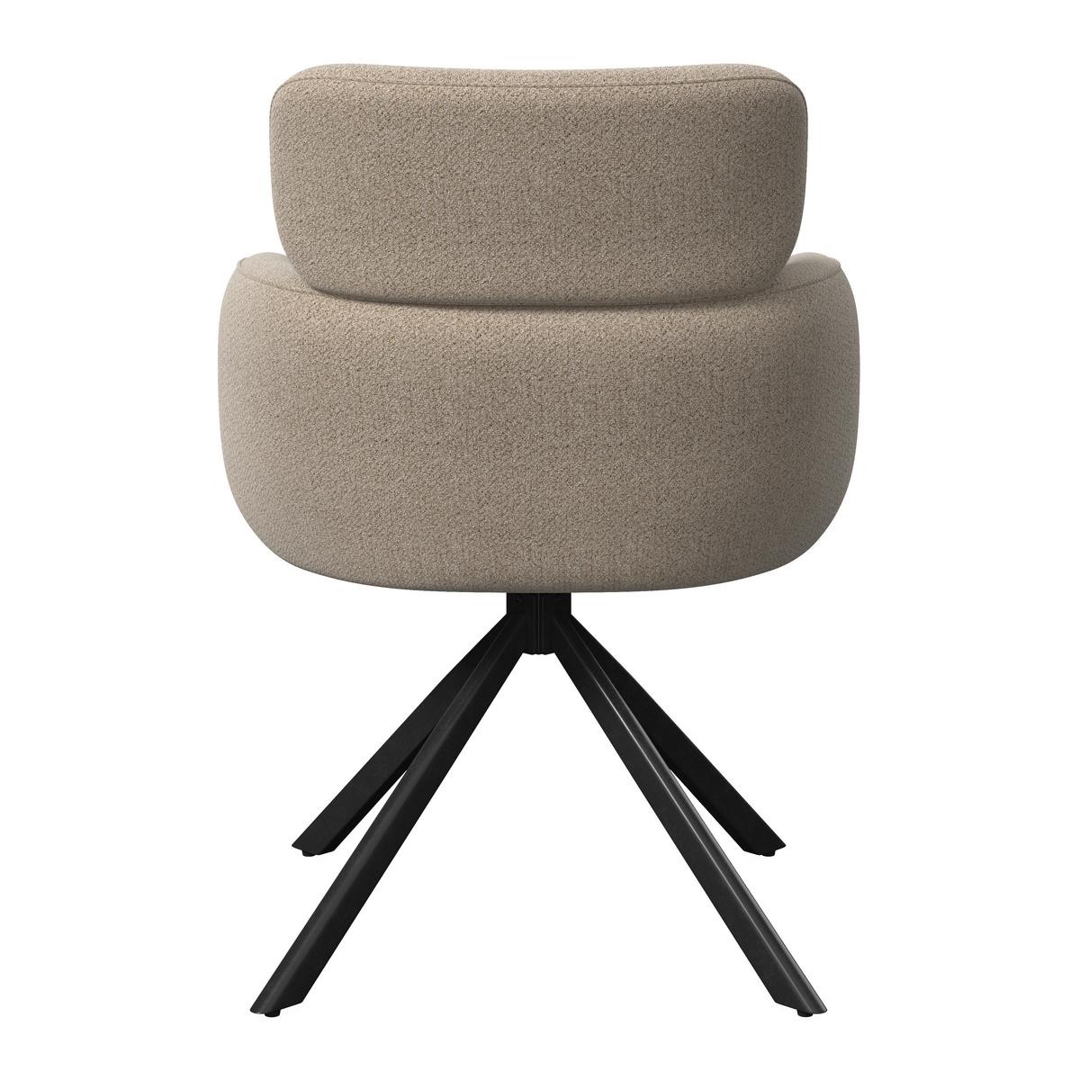 Armlehnstuhl Liora Braun Webstoff Drehbar Gepolstert - Schwarz/Braun, MODERN, Textil/Metall (57,5/84/61cm) - Bessagi Home