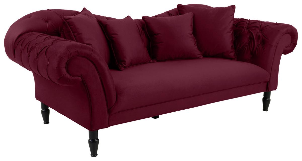 Trosjed Cupido - crvena/crna, Design, tekstil/drvo (242/91/104cm) - Mömax