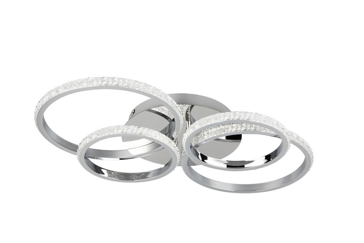 LED-Deckenleuchte Chromfarbe max. 27 Watt - Chromfarben, Design, Metall (65,5/65,5/8,5cm)