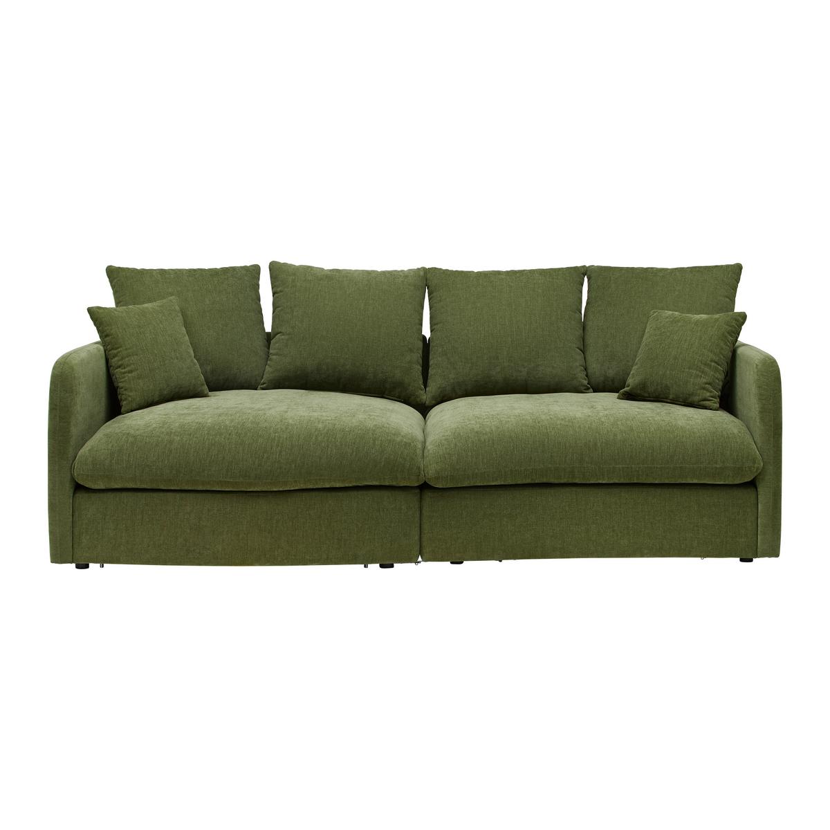 BIGSOFA ALABAMA - Dunkelgrün, MODERN, Holz/Holzwerkstoff (255/90/135cm) - Mömax
