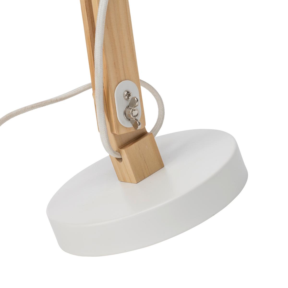 Tischleuchte Moda Weiß max. 25 Watt - Weiß, Natur, Holz/Metall (41,5/16/32cm) - Brilliant