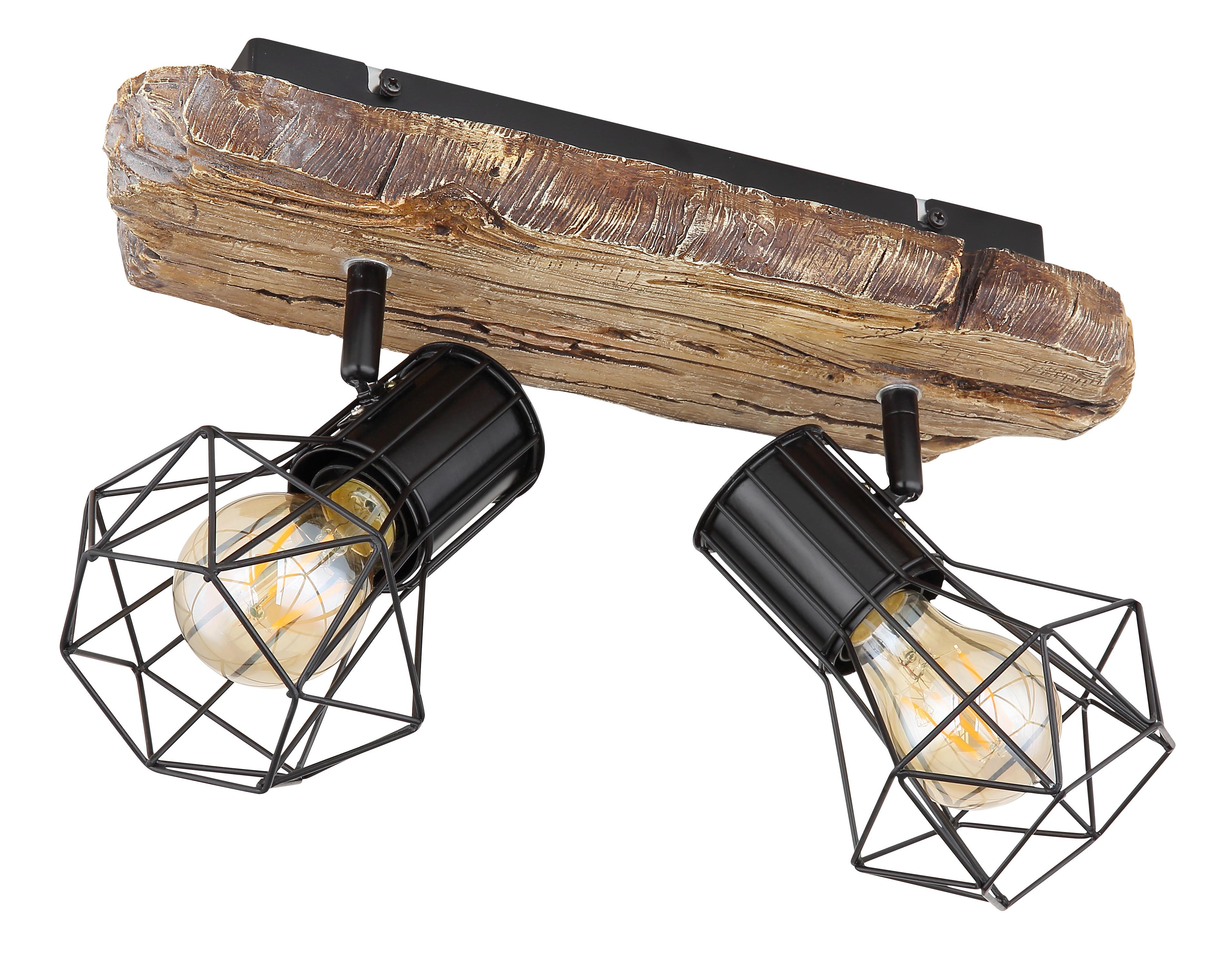 Reflektor Priska - črna/naravne barve, Konvencionalno, kovina/umetna masa (38,5/12/23cm) - Globo