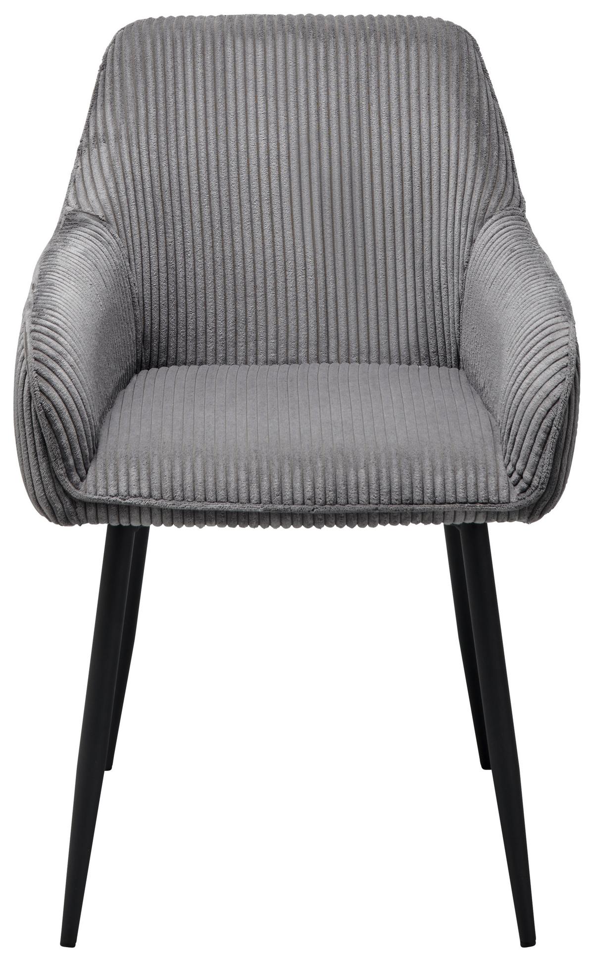KRZESŁO Z PODŁOKIETNIKAMI KATI - czarny/szary, Lifestyle, metal/tkanina (56/83/62cm) - MID.YOU