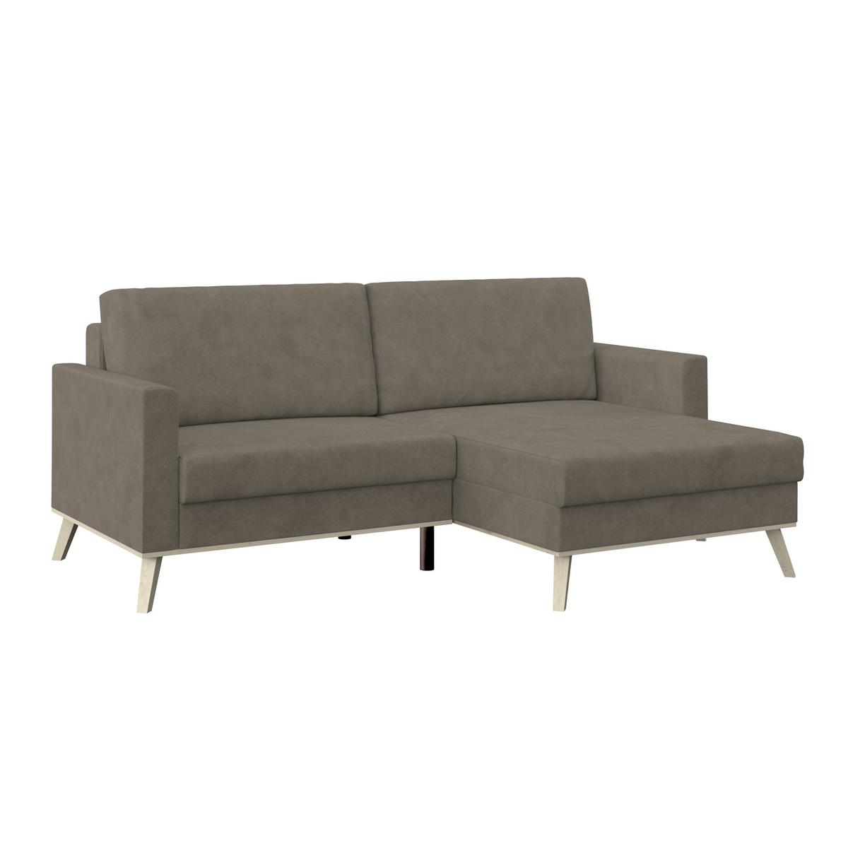 Kutna Garnitura Carini - boje hrasta/svijetlo smeđa, Basics, tekstil/drvo (222/152cm) - Modern Living
