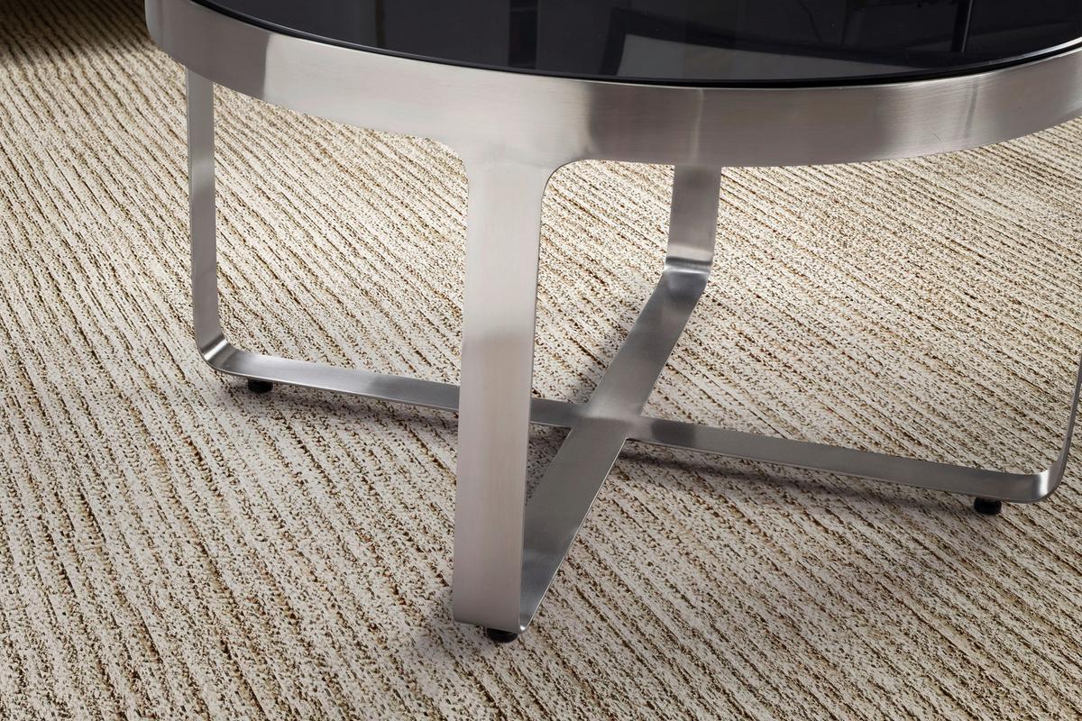 COUCHTISCH WL7.127 - Silberfarben/Schwarz, Design, Glas/Metall (60/60/34cm) - MID.YOU