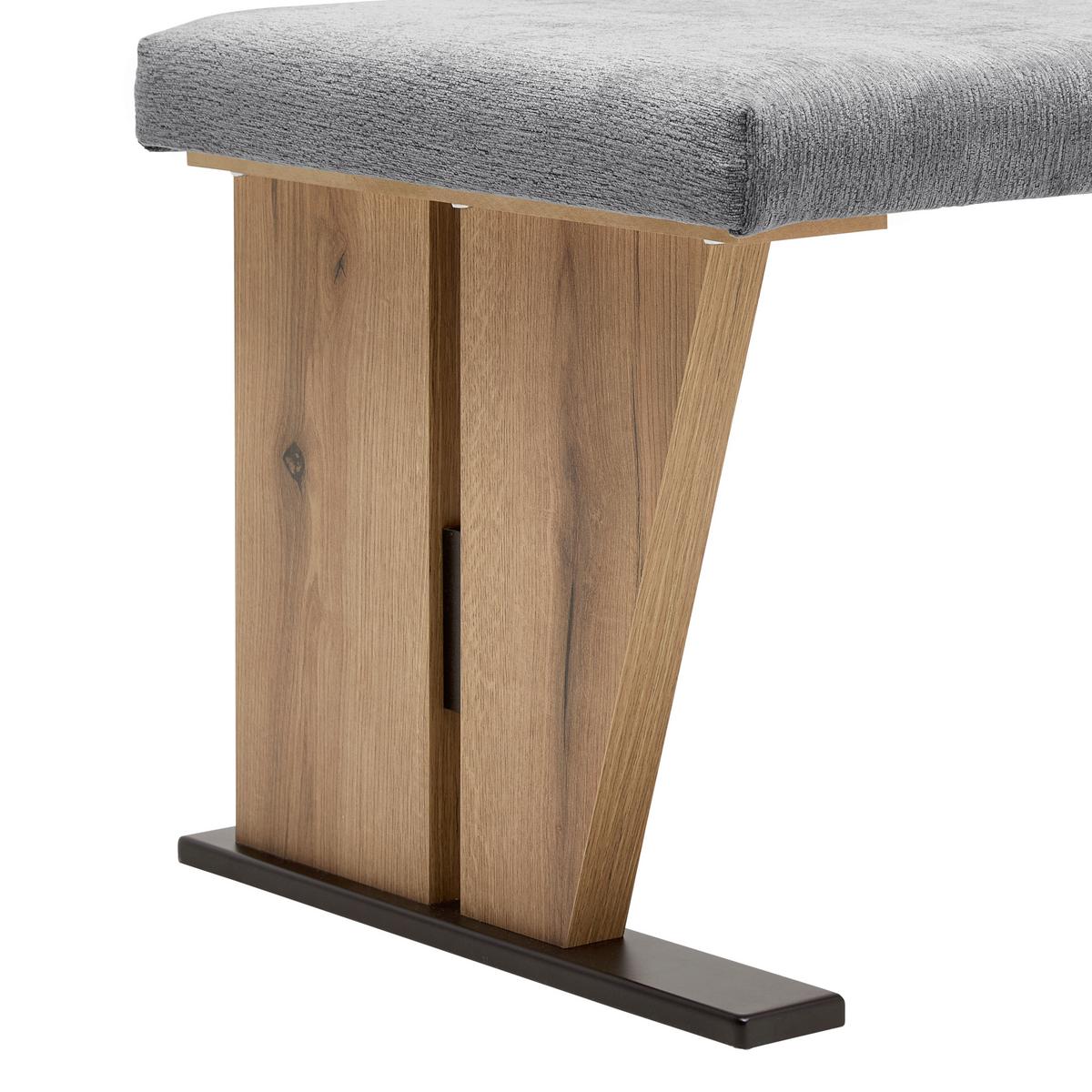 Eckbank Kassel Grau - Eichefarben/Schwarz, MODERN, Holzwerkstoff/Textil (140/87/180cm) - Based