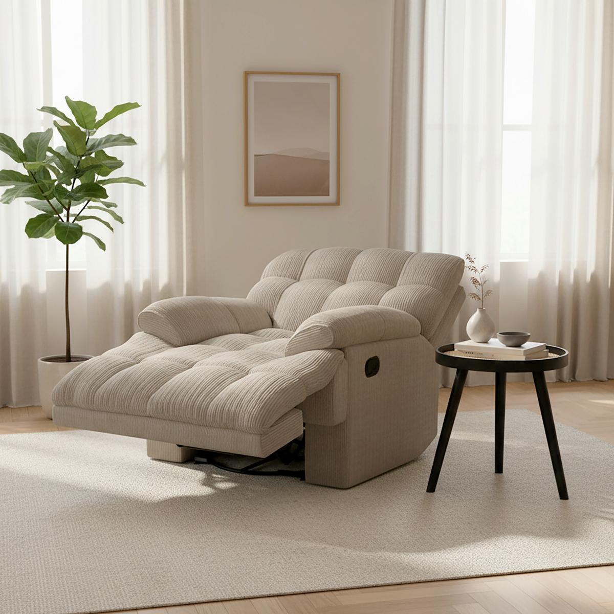 Sessel Natalie Hellgrau/ Cord Drehbar - Schwarz/Grau, MODERN, Holz/Textil (98/94/106cm) - Bessagi Home