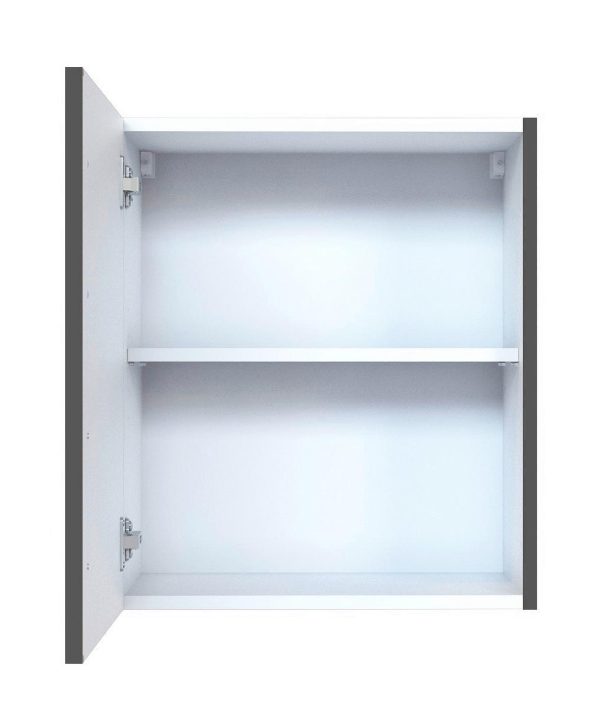 Küchenoberschrank Mailand Graphitfarben - Silberfarben/Graphitfarben, MODERN, Holzwerkstoff/Metall (50/57/34cm) - Held