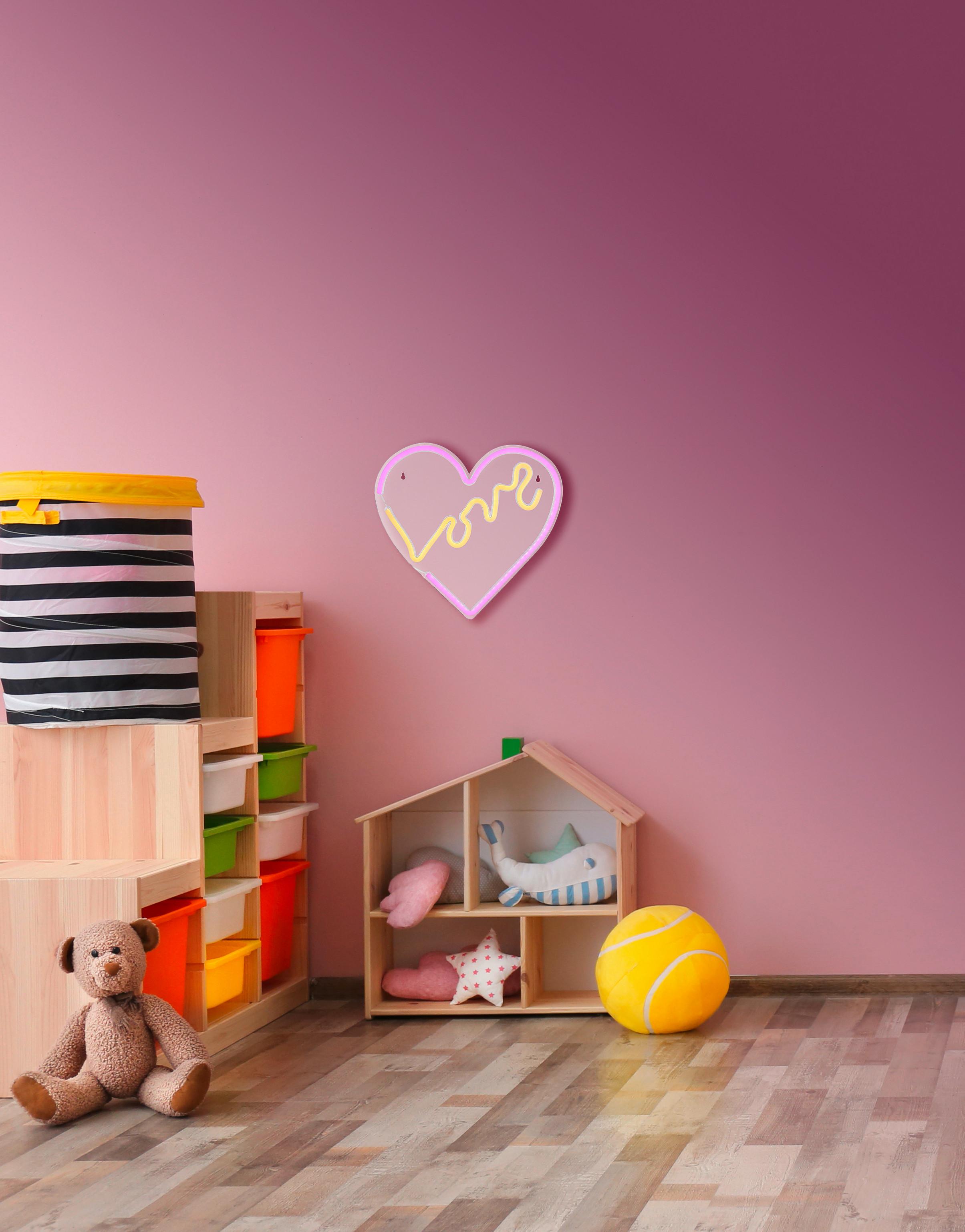 Okrasna Led-svetilka Heart - bela/opal, Trend, umetna masa (35/33,5/1,6cm) - Globo