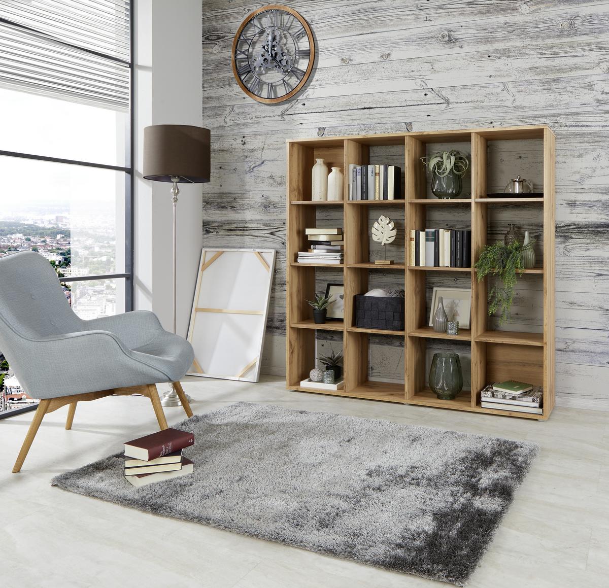 Térelválasztó Berni - tölgyfa színű, Modern, faalapú anyag (158/158/35cm)