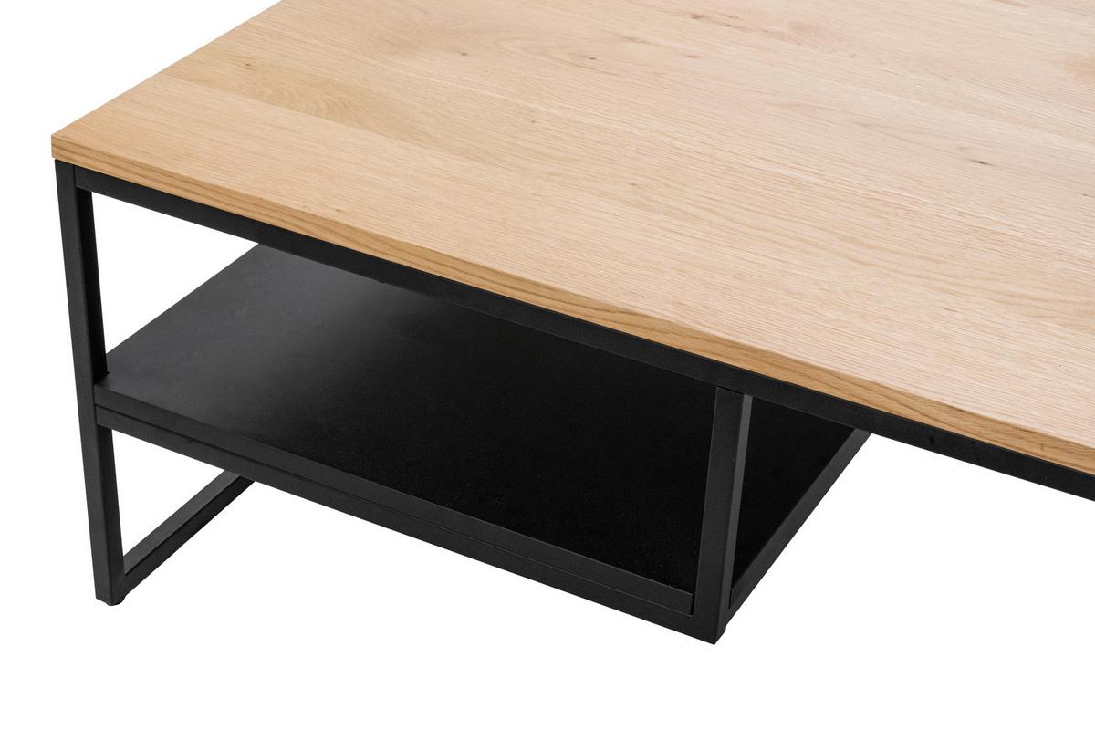 STOLIK KAWOWY TACOMA - kolor dębowy/czarny, Design, materiał drewnopochodny/metal (110/70/45cm) - MID.YOU