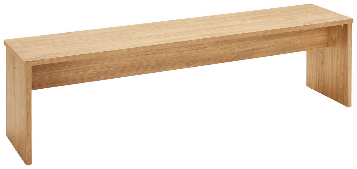 Sitzbank in Eichefarben - Chromfarben/Eichefarben, Modern, Holzwerkstoff/Kunststoff (160/45/37cm) - Mömax