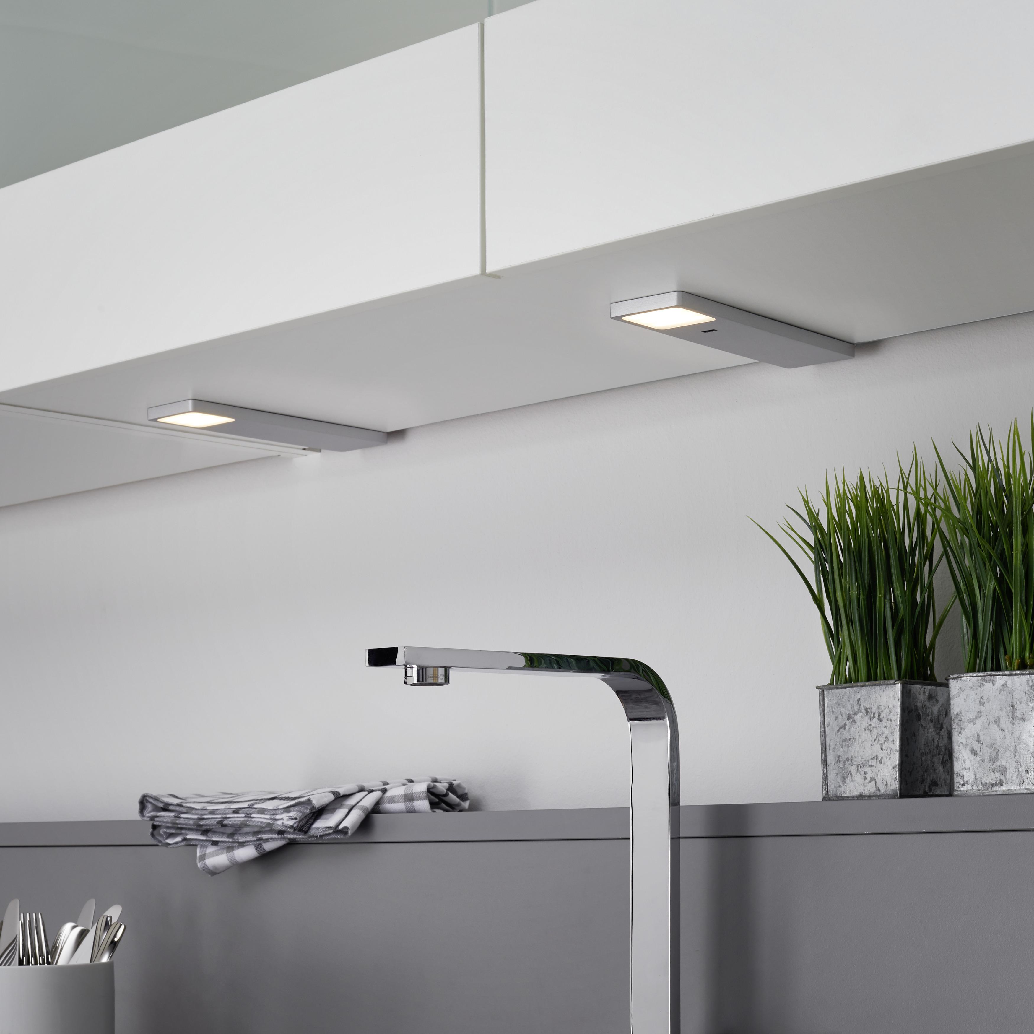 NEUHAUS Unterbauleuchte Set 3er – Stahl, Warmweiß 3000K, Mit Wippschalter & 180 Cm Kabel, Für Küche & Schränke