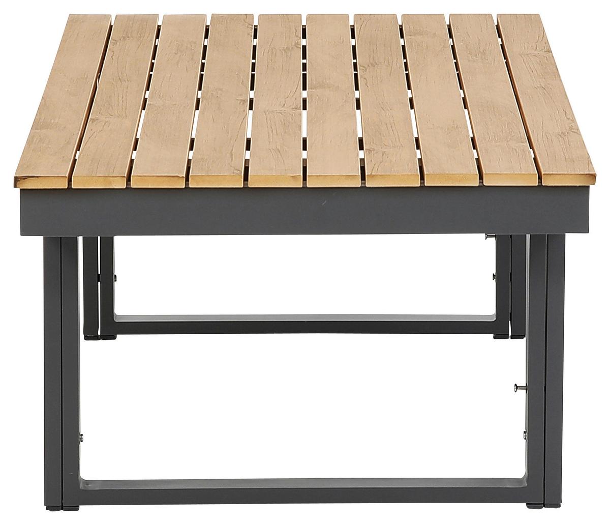 Loungegarnitur San Jose Akazie massiv mit Kissen - Anthrazit/Braun, MODERN, Holz/Textil (210/75/210cm) - Gardenson