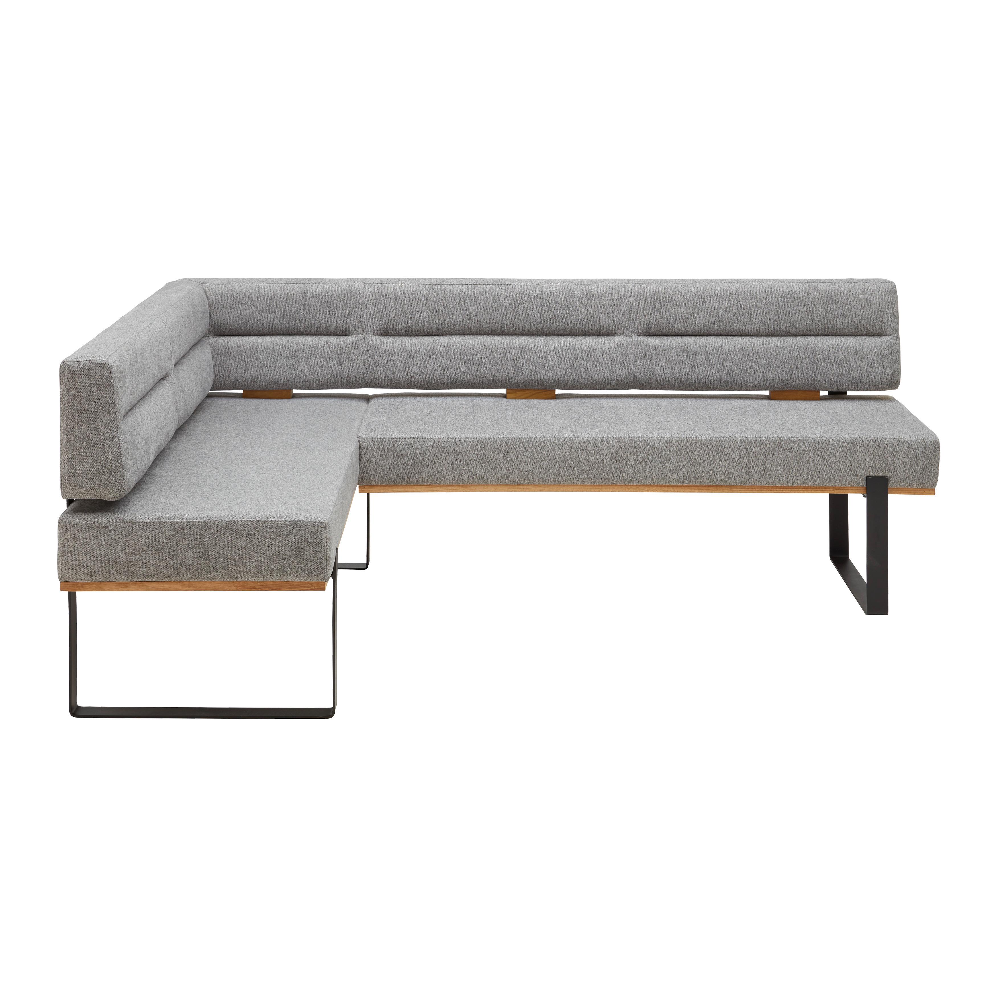 Eckbank in Grau - Schwarz/Grau, KONVENTIONELL, Holz/Textil (160/85/220cm) - Based