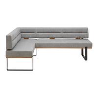 Eckbank in Grau - Schwarz/Grau, KONVENTIONELL, Holz/Textil (160/85/220cm) - Based