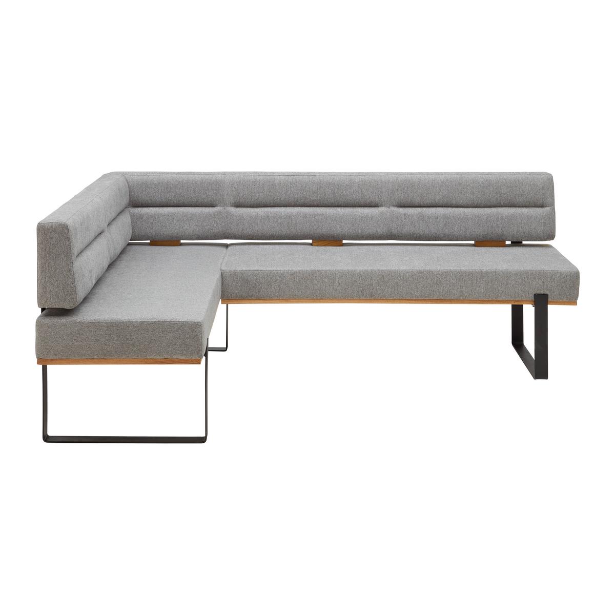 Eckbank in Grau - Schwarz/Grau, KONVENTIONELL, Holz/Textil (160/85/220cm) - Based