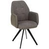 Armlehnstuhl Storm in Braun/Schwarz - Schwarz/Braun, MODERN, Textil/Metall (57/96,5/63cm) - Premium Living