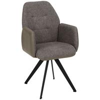 Armlehnstuhl Storm in Braun/Schwarz - Schwarz/Braun, MODERN, Textil/Metall (57/96,5/63cm) - Premium Living