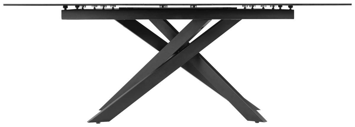 Raztegljiva Miza Lotus, Temno Siva, 168-210x90 - siva/črna, Moderno, kovina/steklo (168-210/90/76cm) - P & B