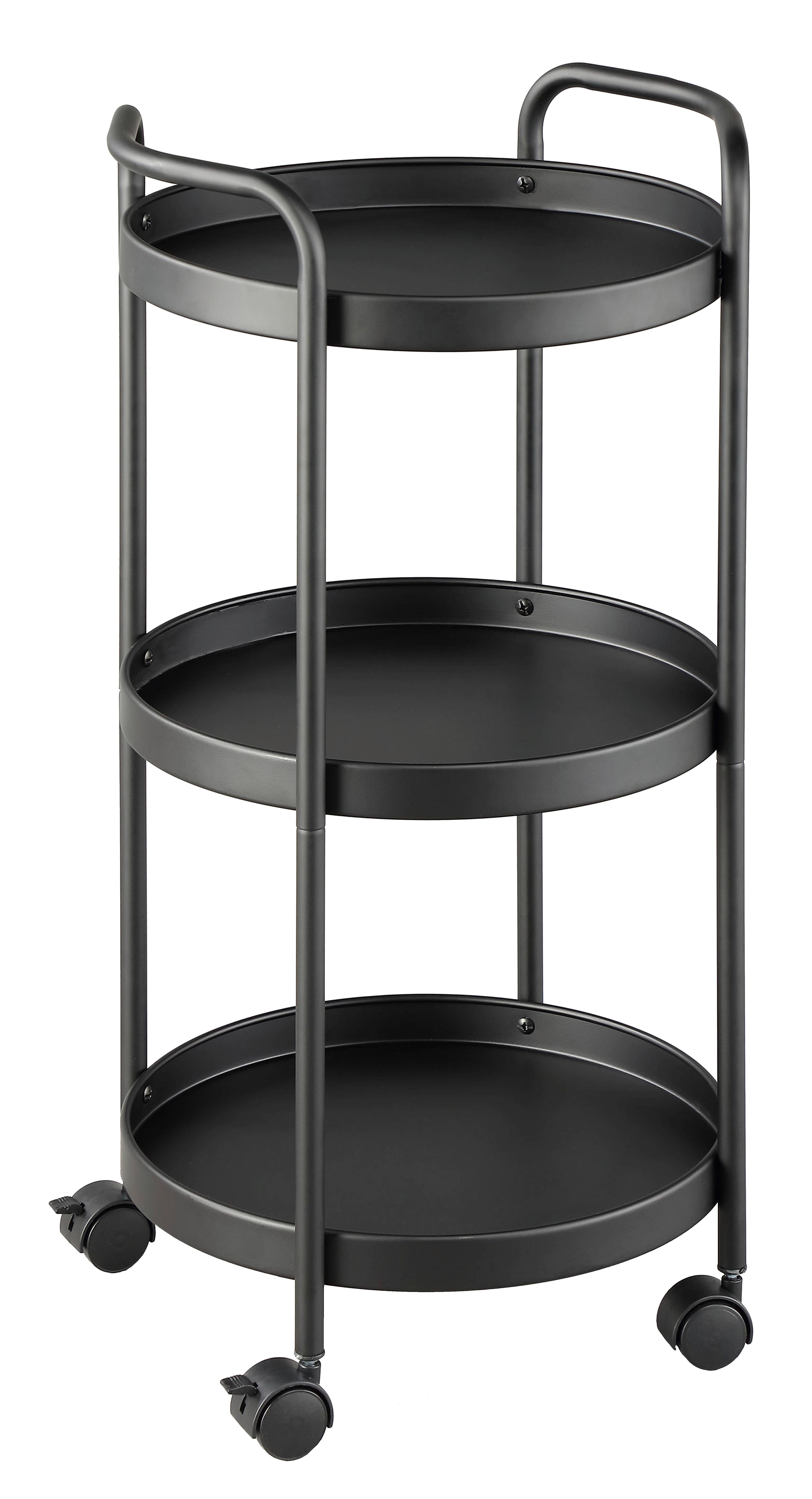 SERVIERWAGEN JUSTUS -EXKLUSIV- - Schwarz, MODERN, Kunststoff/Metall (39,5/72,5/35,5cm) - Mömax