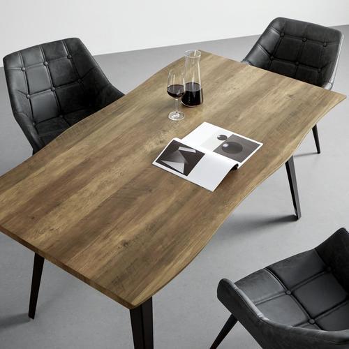 Esstisch Eichefarben "Diego" - Eichefarben/Schwarz, Modern, Holzwerkstoff/Metall (160/90/76cm) - Bessagi Home