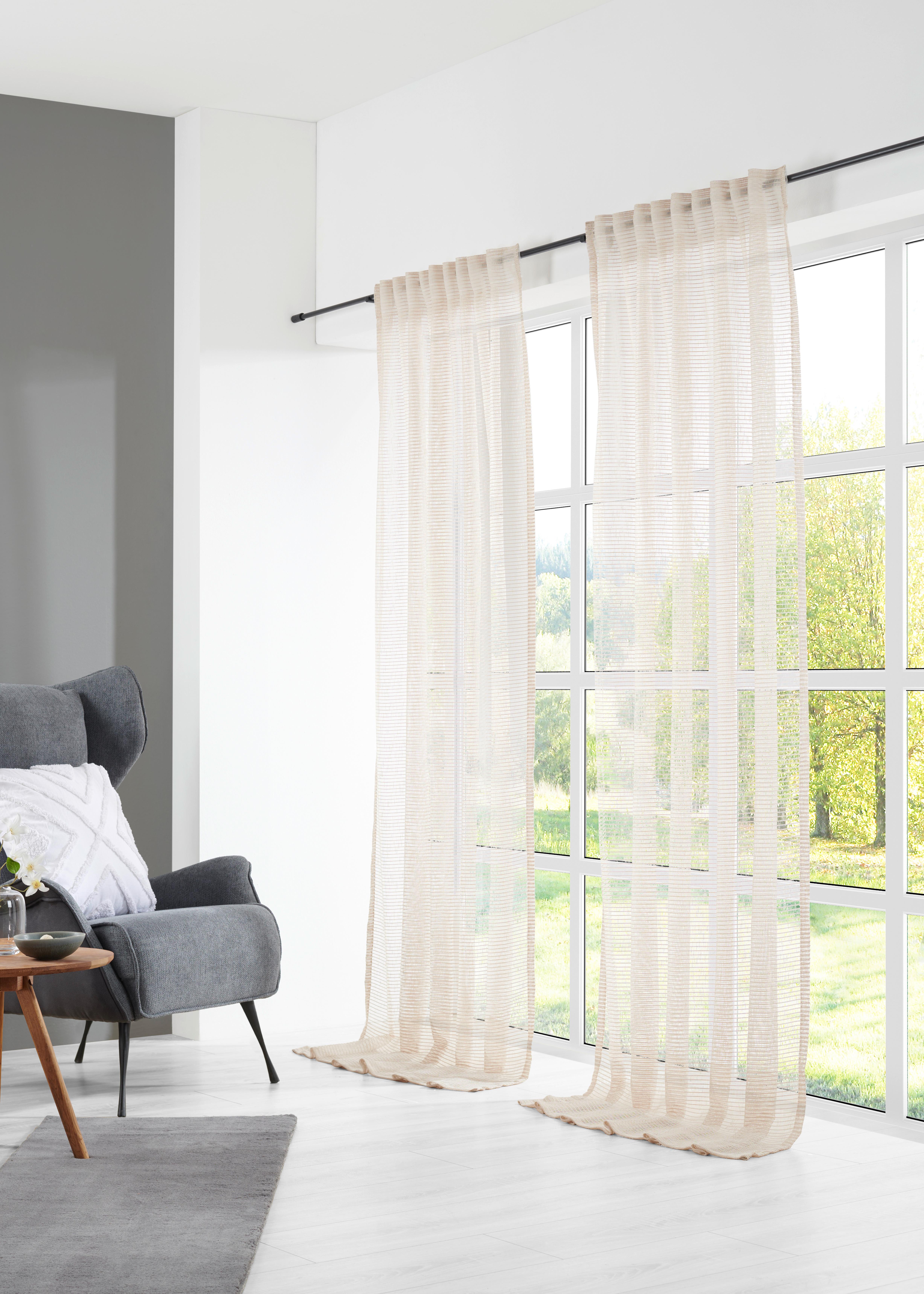 RIDEAU PRÊT À POSER LUKA - couleur naturelle, KONVENTIONELL, textile (135/245cm) - Premium Living